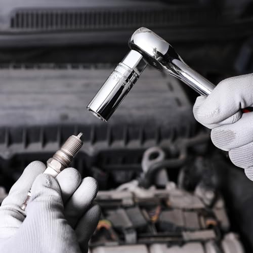 MIXPOWER 5PCS 3/8"Drive Magnetic Spark Plug Socket Set, CR-V, 14mm, 16mm, 5/8-inch, 3/4-inch and 13/16-inch, 6 Point & 12 Point - size: Magnetic
