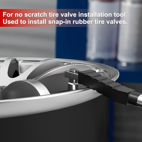SUNSOUL Metal Valve Stem Puller, 12.5 Inch Tire Valve Stem Removal Tool | Rim Protection Design, Heavy Steel Construction, 2-in-1 Install & Removal Tool, Knurled Non-Slip Grip, Valve Stem Tool