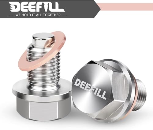 1/2"x20 Stainless Steel Magnetic Engine Oil Drain Plug Fit For Buick Chevrolet Chrysler Ford Dodge GMC Select Models - size: 1/2" x 20
