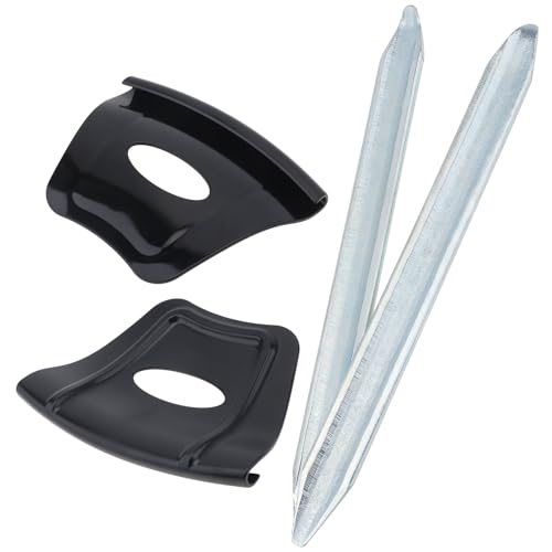 Windance 2pcs Heavy Duty Metal Steel Tire Iron Spoons Changing Tool Kit for Motorcycle/Scooter/Bicycle, Tyre Repair Lever Bar Set (2pcs Iron Spoons + 2pcs Rim Shields)