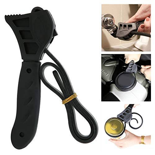 Strap Wrench Rubber Belt Adjustable Oil Filter Spanner for Automotive Kitchen Use Easily Remove Pool Bottles