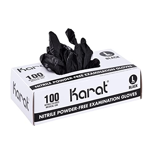 Karat Nitrile Powder-Free Gloves (Black) - Case of 1000 (Large)