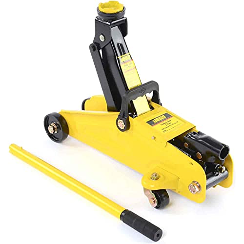 JEGS 2-Ton Hydraulic Car Floor Jack - 4,000 LBS Lift Capacity, Lift Range: 5 ?in.to 13in.- Lightweight Hydraulic Floor Jack, 360 Degrees Saddle Rotation - Heavy Duty Steel Car Jack Hydraulic