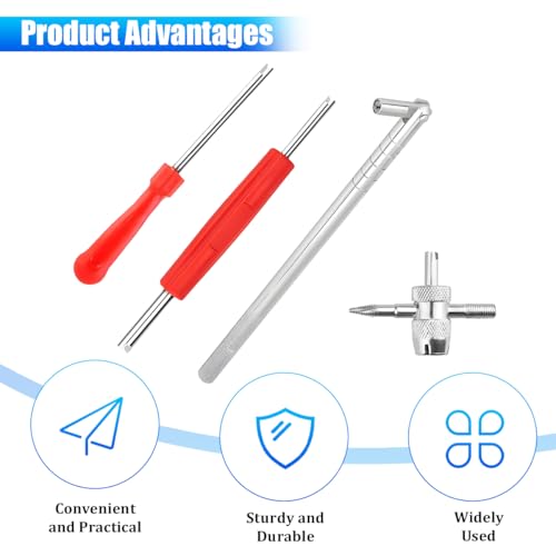 Bittwee 36PCS Car Tire Valve Stem Puller Installer Tools Kit, 4 Way Single Head Vehicle Wheel Valve Core Remover, Automotive Tire Core Removal Tool Set, Universal for SUV Sedan Truck
