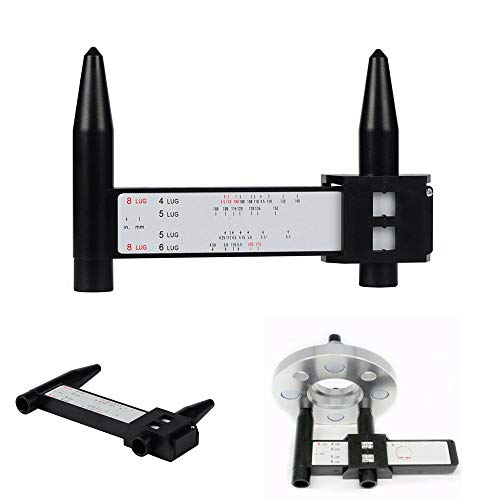 Wheel PCD Gauge, Rim Bolt Pattern Measuring Tool, PCD Ruler, Lug Bolt Pattern Gauge for 4 5 6 8 Holes Sliding Caliper