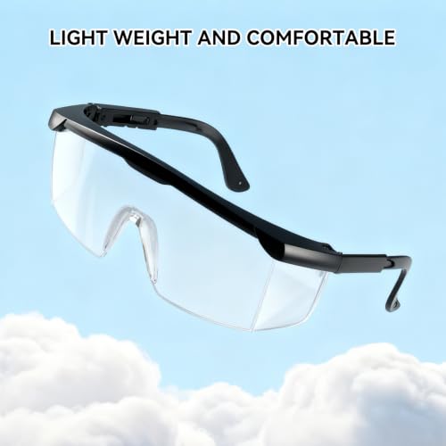 Safety Goggles Protective Eyewear Goggles, Anti Droplet Debris Googles for Work Lab - color: Clear Lens-6p