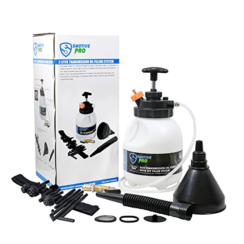 SMOTIVEPRO Automotive Transmission Fluid Pump ATF Filler System 3L Manual Fluid Transfer Pump with 12 Aluminum Alloy AdaptersTransmission Fluid Extractor