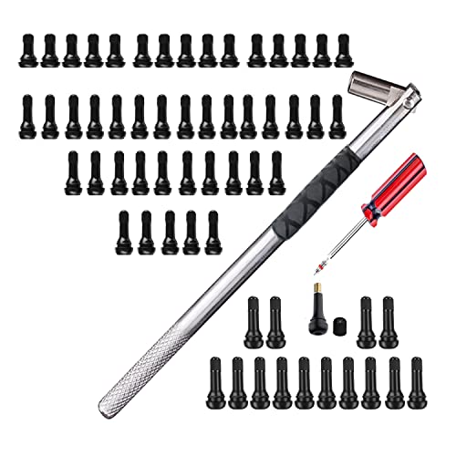 Dr.Roc Tire Spoon Lever Dirt Bike Lawn Mower Motorcycle Tire Changing Tools with 60 PCS Valve Stems Puller Tools Set