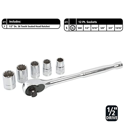 GreatNeck 82-Pc Mechanic Tool Set, SAE & Metric Socket and Ratchet Set, Mechanic Gifts, Tool Box with Tools, 1/4", 3/8", 1/2" Drive, Durable Storage Case - style: 82-Piece Mechanic's Set