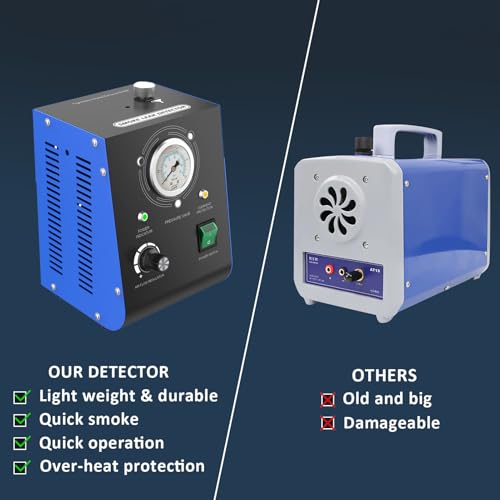 Automotive Smoke Machine, Upgraded 19PSI Leak Detector Unit Kit Dual Mode Built-in Air Pump DC12V EVAP Vacuum Exhaust Leak Diagnostic Tester Tool for All Vehicle Pipe Systems, ATV, Boat - style: Air Flow Regulator