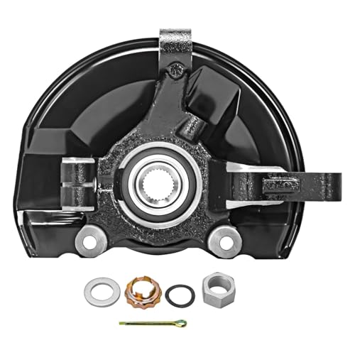 Detroit Axle - FWD Front Steering Knuckles & Wheel Hub Bearings + Struts w/Coil Spring Replacement for Jeep Patriot Compass - 4pc Set - size: 4QU48605/ Big strut kit