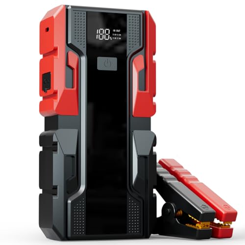 Jump Starter Portable, Jump Starter with Jumper Cables - color: light red