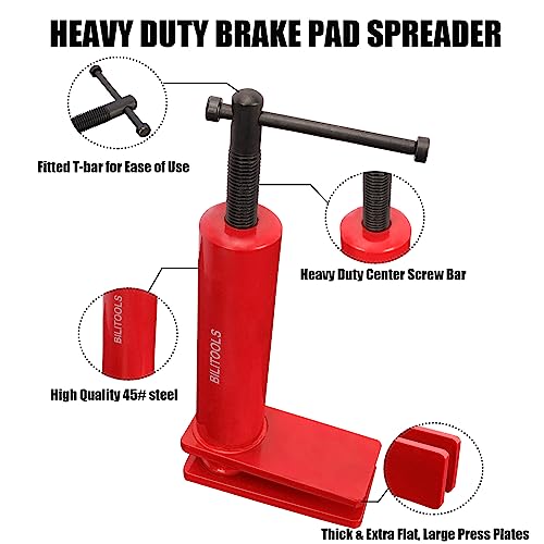 BILITOOLS Brake Caliper Compression Tool, Multi Piston Brake Caliper Tool | Heavy Duty Brake Pad Caliper Spreader Universal for 1, 2, 4 & 6 Piston - color: Red, style: Hand Operation