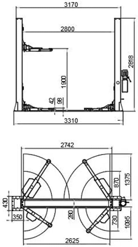 12000 Lbs 4.0HP Two Post Lift Single Lock Release Free Shippping Auto lift Car 2Post Lift H120D