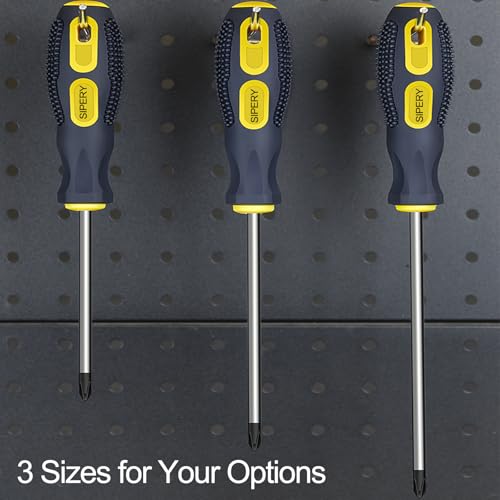 2Pcs Phillips Screwdriver 6 inch Shaft Non-Slip Grip Screwdriver Magnetic Tip 6mm PH2 Cross Head Screwdriver - size: 6 Inch