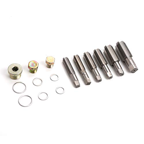 114pc Oil Pan Drain Sump Plug Key Thread Repair Tool Kit Set Drain Plug