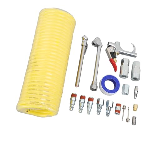 20 Piece Air Blow Gun Accessory Set Stainless Steel Pneumatic Tool Kit with Quick Connectors for Industrial Surface Cleaning and Equipment Maintenance Multifunctional Compressor