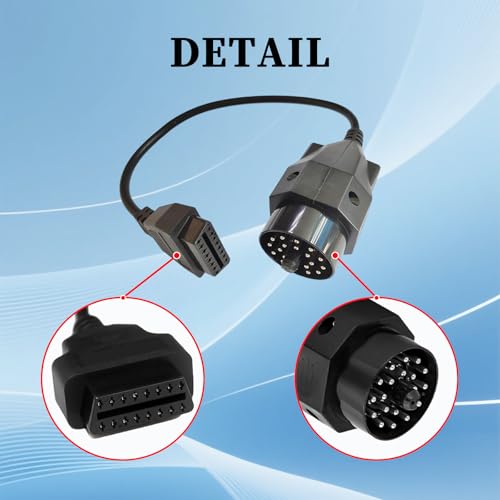 OBD1 to OBD2 Cable for BMW 20 Pin Adapter,20pin Diagnostic Connector | Compatible for BMW Old Vehicle 20pin Obd1 to 16pin Obd2 Diagnostic Connector, Work with ELM327 OBDii Scanner Tool/Code Reader - style: Fit for BMW-20pin