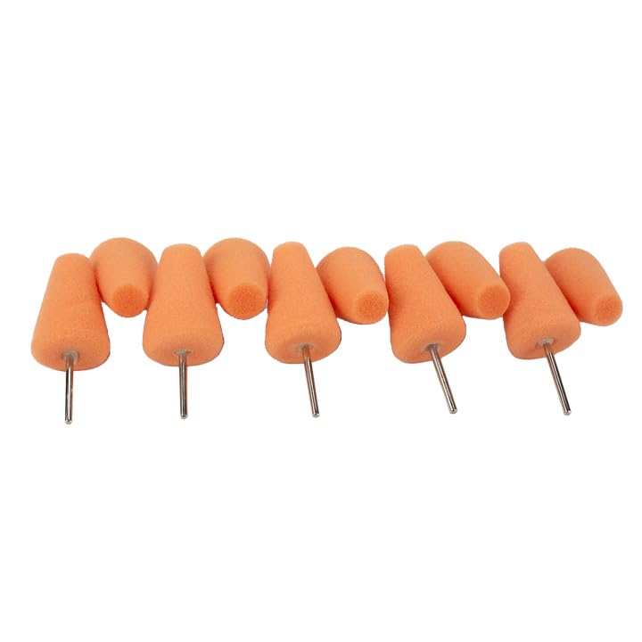 Maxshine 10 Pieces MN01 Mini Rotary Polishing System Accessory - 1.75" Orange Foam Pad, Precision Buffing & Polishing for Tight Spaces, Ideal for Professional Car Detailing