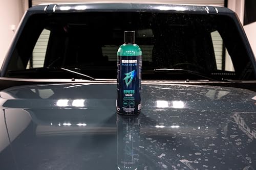 Bling Sauce Platinum Spots Sauce, Heavy-Duty Hard Water Spot Remover for Cars, Trucks, SUVs, 24oz. | Heavy duty mineral deposit remover clings to glass, chrome, paint and polished metal to dissolve hard water spots safely - style: Spots Sauce