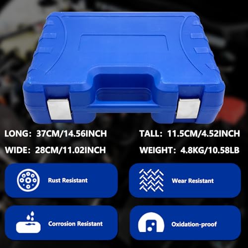 ZKTOOL 47PCS Compression and Leakage Test Kit Petrol & Diesel Dual Gauge Engine Compression Tester Kit Automotive Cylinder Leak Down Tester Kit for HDI, TDCi, Pumpe Duse Engine,0-725PIS - size: 46PCS