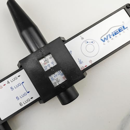 WHEEL CONNECT PCD Gauge,Wheel/Rim Bolt Pattern Measuring Tool, PCD Ruler, Sliding Caliper for 4 5 6 8 Holes, Style-B - color: Style-B