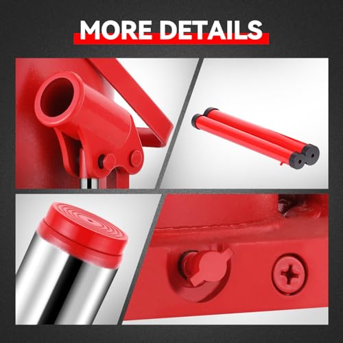 Auto Dynasty 50 Ton Hydraulic Bottle Jack, Automotive Welded Bottle Jack for Car, Pickup Truck, RV, Auto Repair, 10" to 16.5" Lifting Range (Red) - color: Red, size: 50 Ton