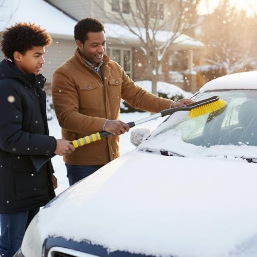 Windshield Cleaner Tool Car Cleaning Kit Pink Car Accessories Ice Scrapers for Car Windshield Snow Brush for Car Ice Scraper Snow Snow Scraper