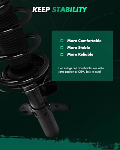 SCITOO - Front Complete Strut & Coil Spring Assembly Fits 2014-2018 for Jeep for Cherokee AWD with 73126 73125 - Set of 2 | Struts Shocks Complete Struts Spring Assembly Replace 73126 73125
