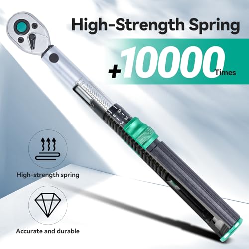 1/4" Bike Torque Wrench Set, 45 PCS Bicycle Click Torque Wrench and Bit Set, 8.8-221.2 in·lb/1-25 Nm, Dual-Direction Adjustable 72 Tooth Ratchet, ±3% Accuracy, Road/Mountain Bike Cycling Tool Kit - size: 45PCS (1-25 Nm)