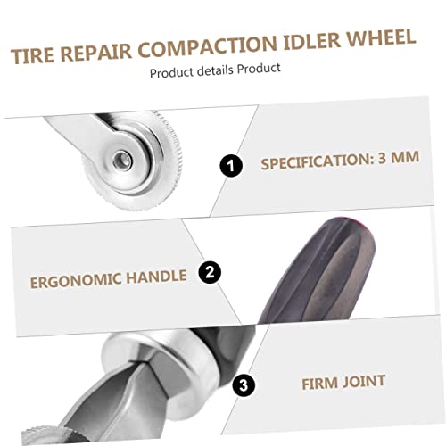 Tire Patch Roller Tool Car Tire Compaction Roller Auto Tire Repair Kit High Wear Resistance Black Handle - color: As Shown