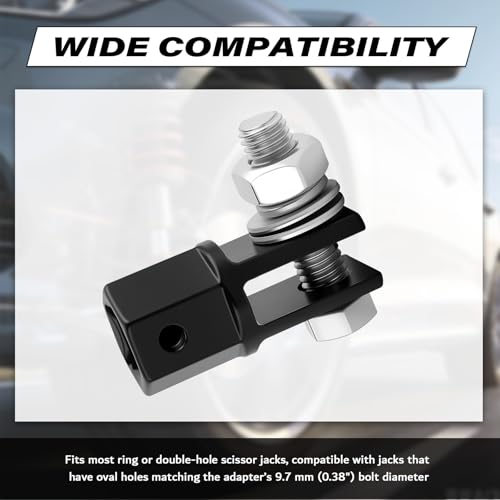 Car Scissor Jack Adapter Driven by 1/2" Impact Drills or 13/16" Lug Wrench,Sturdy Car Scissor Jack Drill Adapter Easily Lifts Jacks,Professional Labor-Saving Cars Jacks Adapters