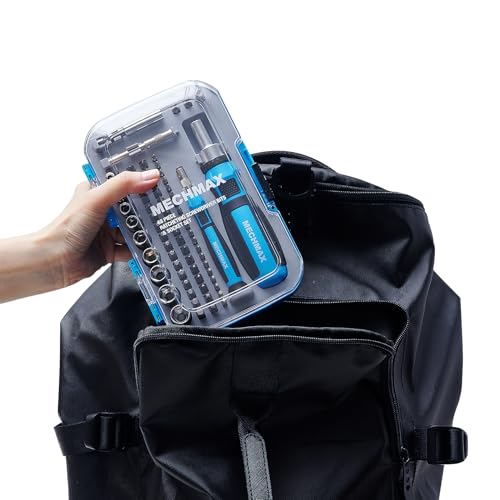 MECHMAX 68-Piece Ratcheting Screwdriver Set with Bits & Sockets | Precision tool kit with sockets & compact injection storage case. Ideal for household DIY, furniture assembly & repair