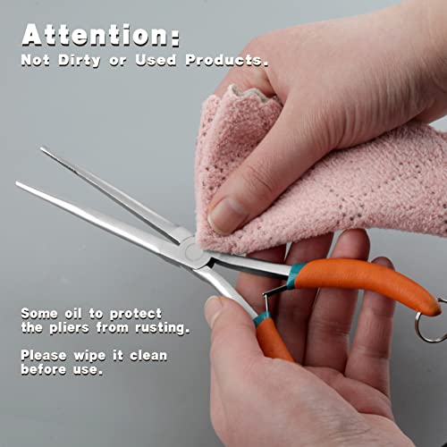 7 Inches Extra Long Needle Nose Pliers Serrated Jaw, with Lanyard | Long Nose Pliers for Jewelry Making, Electronic Repair, Wire Wrapping, Fishing Hook Remover, Hard-to-Reach Narrow Spaces - style: Extra Long Nose