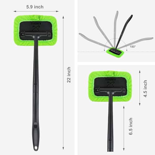 Xindell Interior Windshield Cleaner Tool – Inside Car Window Cleaning Kit with 22“ Detachable Handle, Interior Windshield Squeegee for Clear Vision, Auto Detailing Kit for Car, Home & Outdoor Windows - size: 2pack