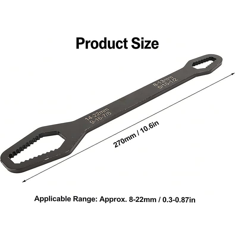 Universal Double Ended Wrench,Universal Car Wrench,Diy Machine Auto Maintenance, For 3mm-24mm Nuts, Chrome Vanadium Steel,For Home,Construction (Silver) - color: Silver