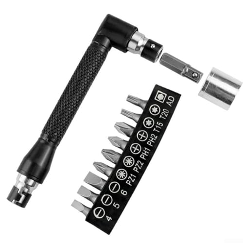 21-Piece Mechanic's Tool Kit Socket Screwdriver Set Dual-Head T-Wrench Compact Portable Steel Alloy Bits for Automotive Bike Furniture Repair