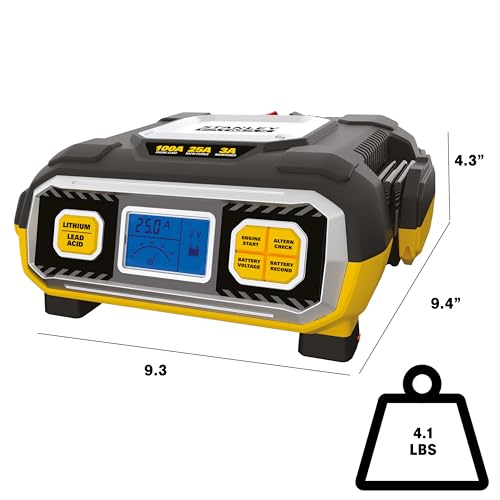 Stanley BC100BF 100 Amp Battery Charger for Vehicles | For Lead Acid & Lithium Batteries - size: 100 Amp