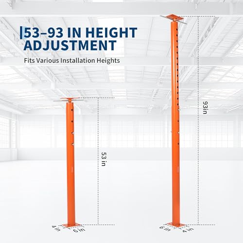2 Pack Jack Post, House Floor Jack with 53"-93" Height Range, 18000 LBS Lifting Joist Beam Basement Jacks for Leveling, Lifting - size: 53 - 93 in