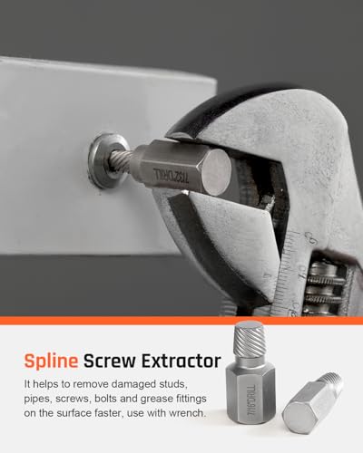 Kolvoii 39-Piece Easy Out Screw Extractor Set & Broken Bolt Extractor Kit | Left hand drill bit set and multi-spline extractors handle broken bolt removal, stripped screws and rounded fasteners - size: 39 PCS