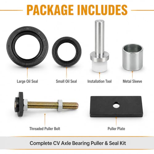 CV Axle Bearing Puller Seal Kit for Toyota 8" Clamshell Differential, 03-18 4Runner, 05-18 Tacoma, 07-14 FJ Cruiser, Replaces 18195, with Oil Seals
