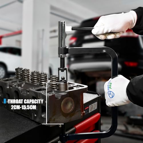 SMOTIVEPRO Heavy Duty 8-Piece Valve Spring Compressor & Removal Tool Kit | 7 Pusher Adapters for Easy Valve Spring Compression on LS Series & Small Engines