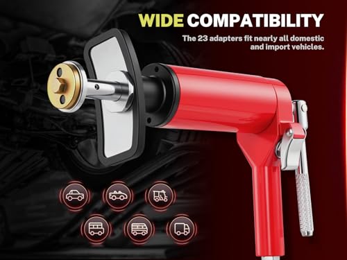 BILITOOLS Pneumatic Brake Caliper Compression Tool, Heavy Duty Brake Tools | 24-Piece Air Compressored Brake Caliper Piston Compressor Wind Back Rewind Tool - color: Black, style: Air Operation