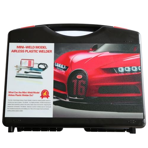 Plastic Welding Kit, 200W Welder Soldering Iron Gun, Car Bumper Repair Kit With Adjustable Control Box, 2 Tips, 2 Wire Mesh, 32 Rods for Crack/Electronics Repair