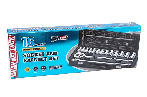 Channellock - 16-Pc 1/2 Dr Fractional Sae S (32161) - size: 16 Piece SAE - 1/2" Drive