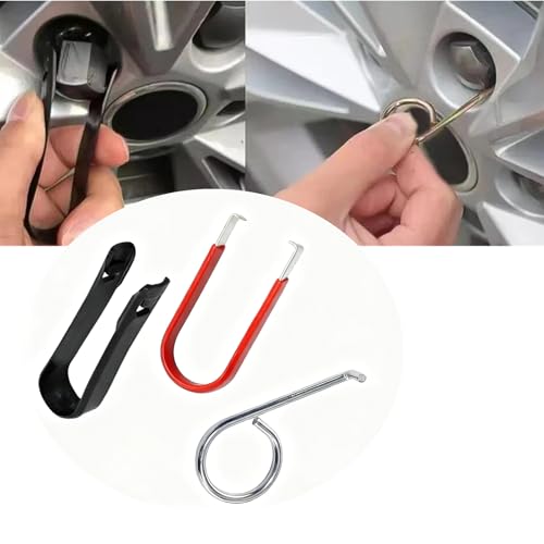 9 PCS Car Wheel Hub Bolt Nut Cover Removal Tool Kit | Hook & Lug Puller Set, Hub Cap Maintenance, Wheel Bolt Cap Removal, Most Vehicles