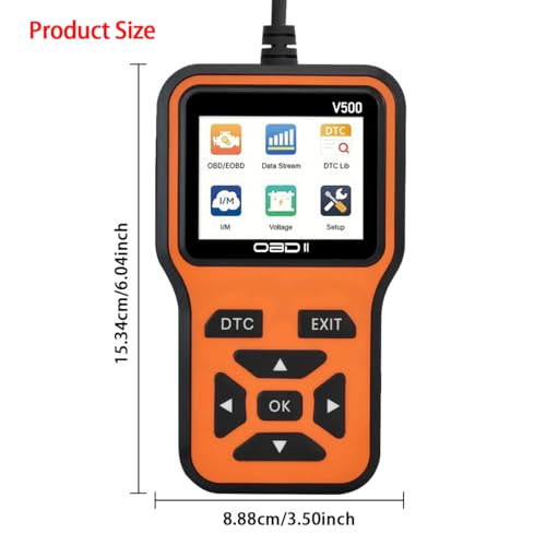 OBD2 Scanner Diagnostic Tool - Check Engine Light Code Scanner Tool with Reset, DTC, Data Stream, I/M Readiness, Car & Truck Scan Tool for All Vehicles Since 1996, escaner automotriz - color: Orange