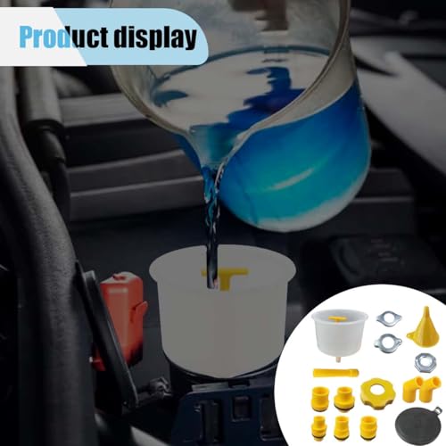 Spill Proof Coolant Funnel Kit, No Spill Radiator Bleeder Funnel Fill Kit, Coolant Filling Funnel Radiator Filler with Adapters, Universal Automotive Antifreeze Bleeder for Most Vehicles