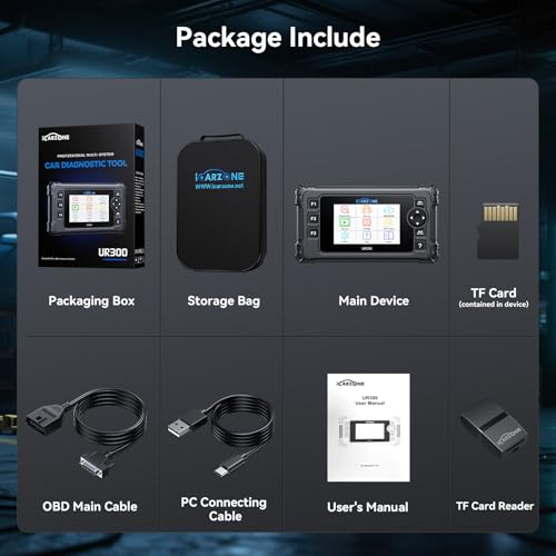 UR300 Diagnostic Scan Tool for All Cars, 48 Resets with 200+Subfuncitons, 4000+Bidirectional Test Items, Battery Registration, OBD2 Scanner, ECU Coding for BMW/VW/Audi, CAN-FD Supported