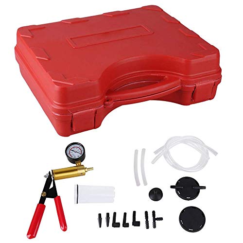 GOTOTOP Hand Held Vacuum Pump Tester Kit,Vacuum Pump Tester Brake Bleeder Set,Vacuum Pressure Pump Tester Tool Brake Fluid Bleeder Bleeding Kit for Car Motorbike Moped Motor Bike